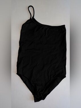 SKIMS Black Asymmetric One-Shoulder Bodysuit